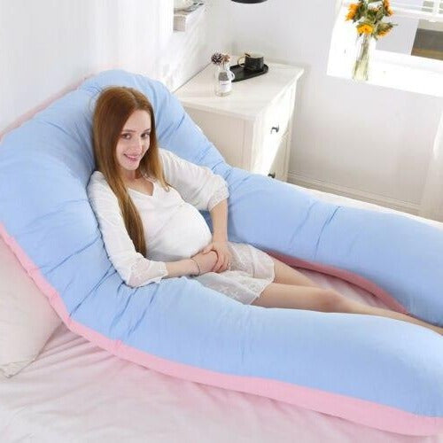Belro full support body pillow for pregnancy and back pain, ergonomic design shown, ideal for shoulder and back support.