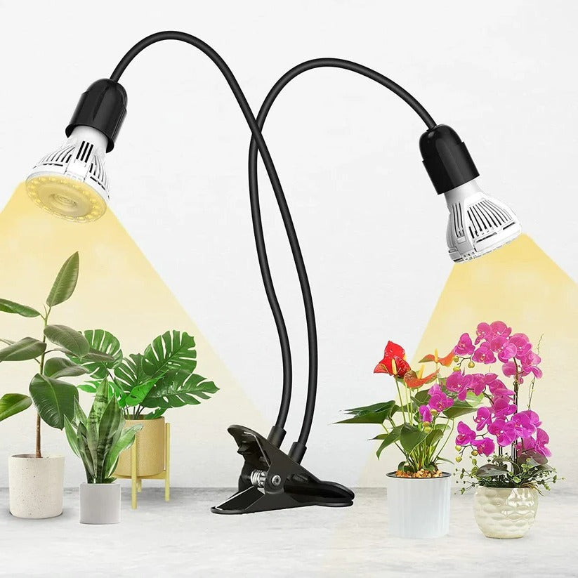 Full Spectrum Belro Gooseneck LED grow lamp for indoor greenhouse plants, adjustable light for optimal plant growth.
