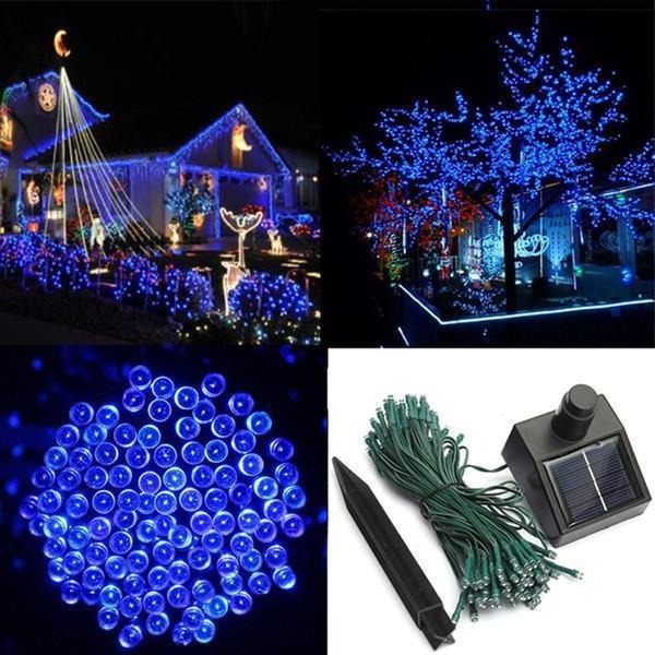 Belro 17-meter solar-powered fairy lights with 100 LED bulbs, outdoor string lights for garden and outdoor home decor.