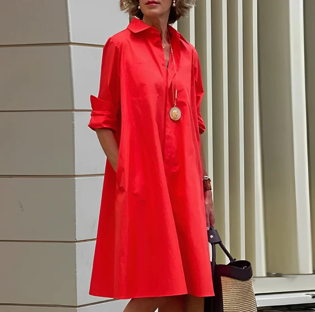 Belro stylish polo dress hanging on a wooden hanger, showcasing a casual yet elegant clothing option for women.
