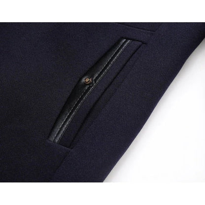 Belro men's wool coat, stylish and warm, shown on a hanger with a classic collar and tailored fit for men's jacket fashion.