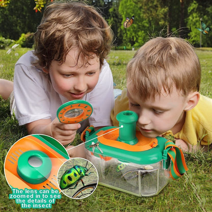Belro Kids Insect Exploration Kit for children, featuring magnifying tools and bug-catching accessories in a colorful display.