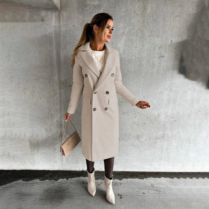 Belro winter coat for women, stylish insulated jacket with a hood, perfect for cold weather, shown on a model.