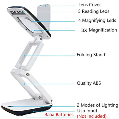 Belro full-page floor magnifying lamp for outdoor use, featuring large lens and adjustable stand for detailed garden work.