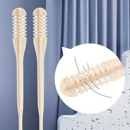 Close-up of the Belro nose hair trimmer showing its compact electric design and trimming head for personal grooming.