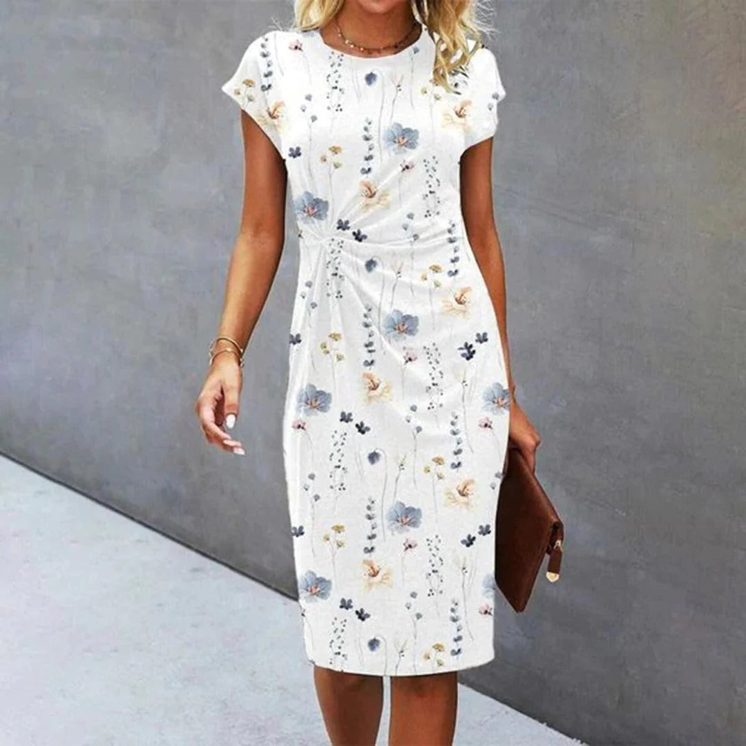 Belro elegant short sleeve dress in soft fabric, showcasing a stylish fit and classic design perfect for casual or semi-formal wear.
