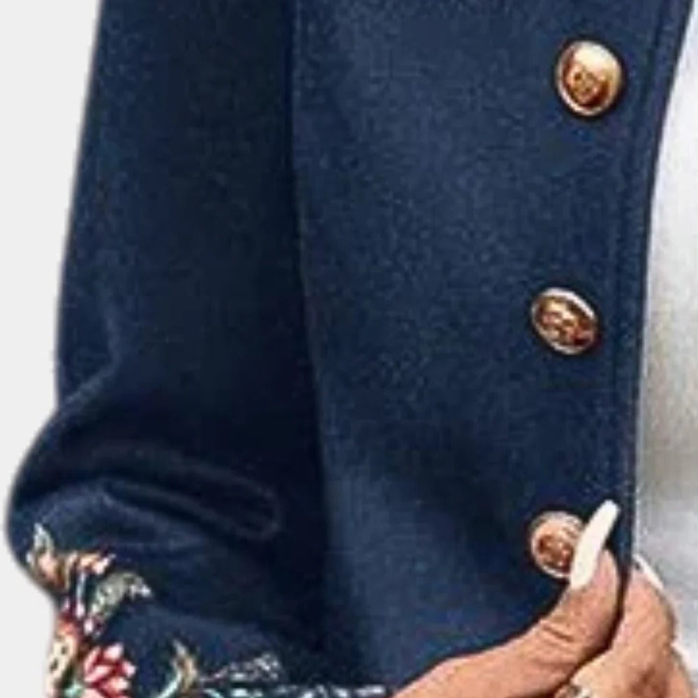 Women's floral blazer by Belro, stylish jacket with vibrant floral pattern, tailored fit, and classic lapel collar.