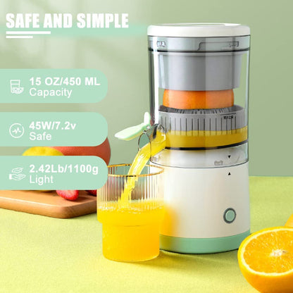 Belro USB charging portable juicer with sleek design, compact size, and built-in power button for on-the-go blending.