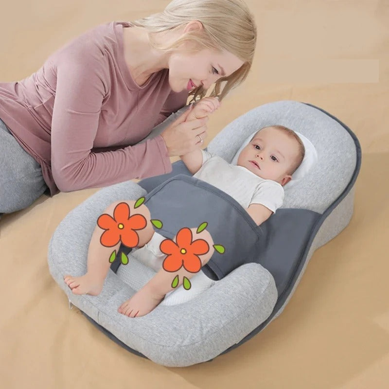 Belro anti-spit-up infant pillow with soft fabric and ergonomic design for baby's comfort and support in bed or nursery.