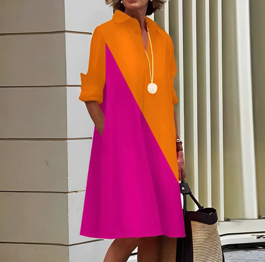 Belro stylish polo dress, casual clothing with a classic collar and short sleeves, displayed on a hanger.
