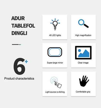 Belro foldable LED magnifying glass with adjustable arm and LED light, ideal for detailed viewing and electronic work.