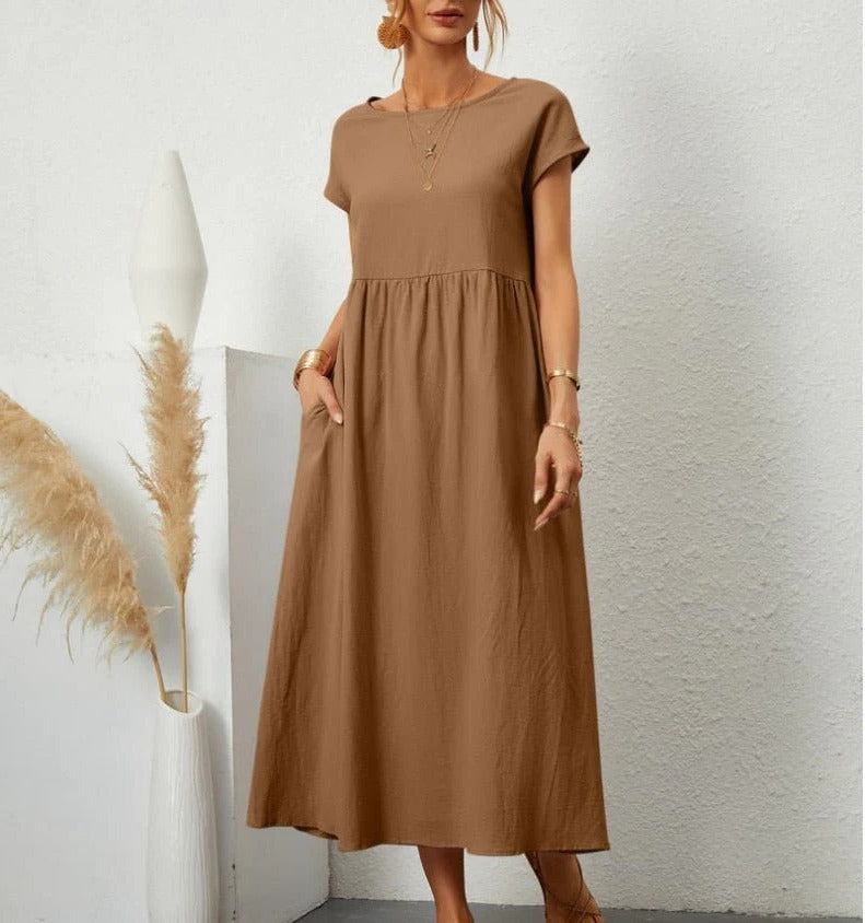 Belro stylish summer dress with floral print, sleeveless design, lightweight fabric, and flattering fit for warm weather.