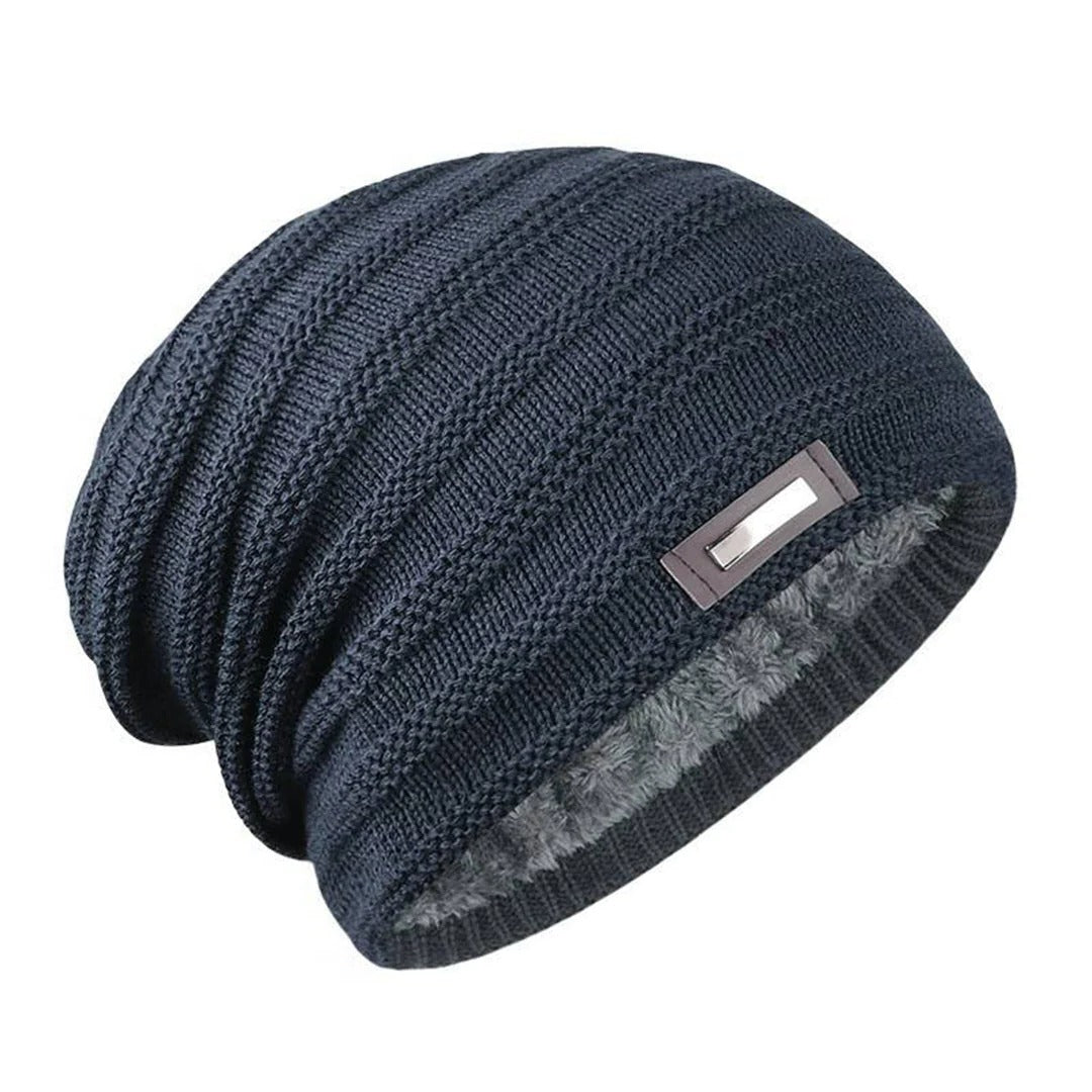 Belro warm winter hat, cozy knit accessory with a folded brim, suitable for cold weather and winter outdoor activities.