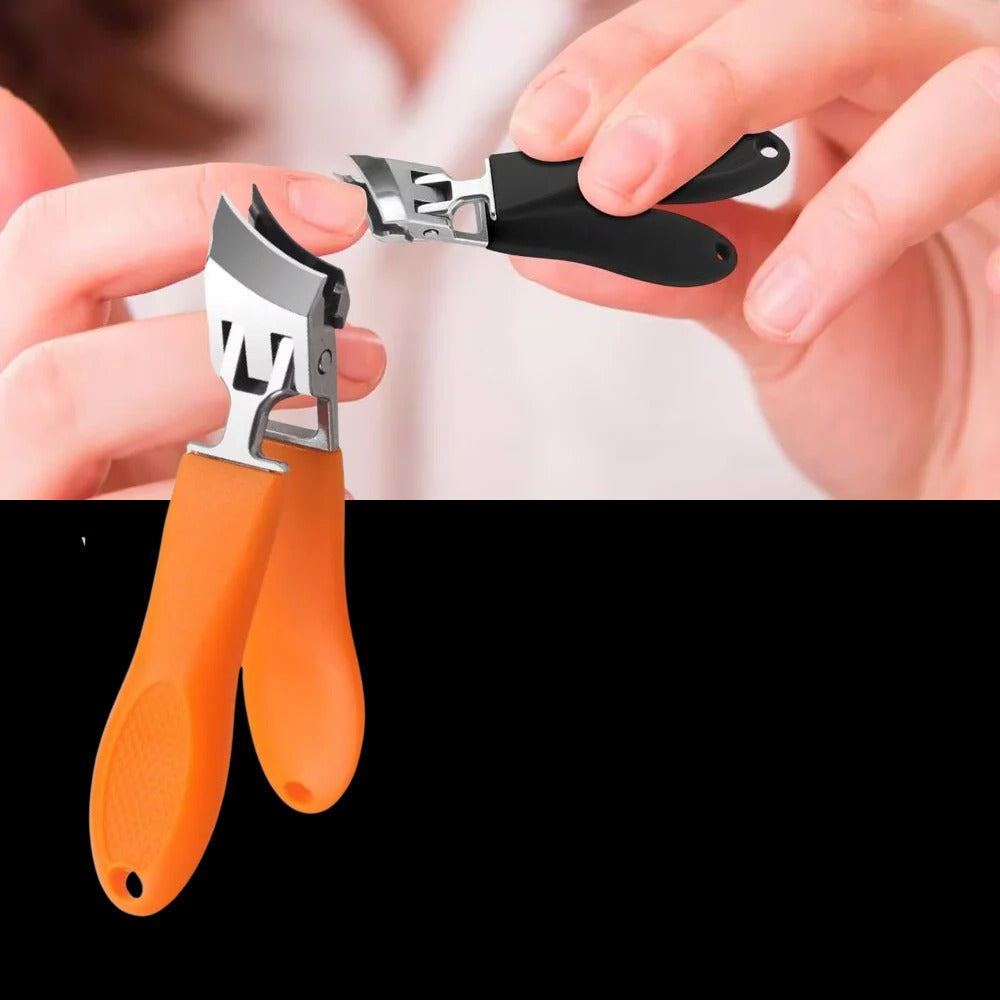 Belro Precision Wide-Jaw Nail Clipper showing stainless steel blades and wide jaw opening for accurate nail trimming.