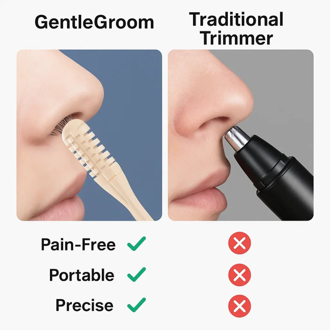 Belro nose hair trimmer in black and silver, compact personal care electronic device for grooming nose hair.