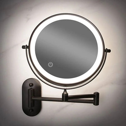 Belro rechargeable LED magnifying mirror for beauty and makeup with built-in light, ideal for detailed grooming and skincare.