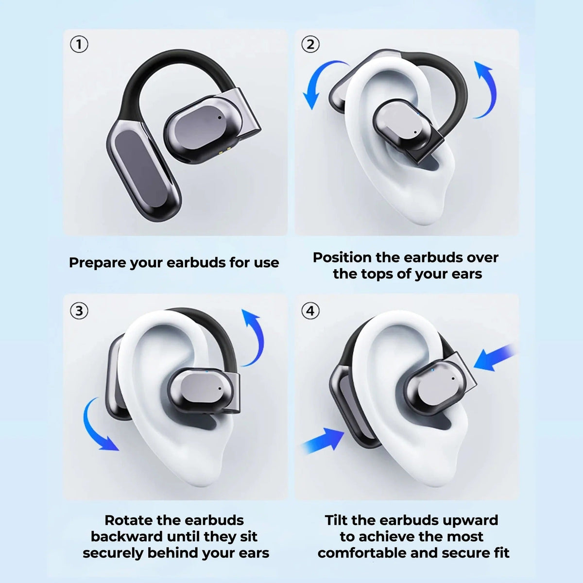 Belro Smart Translation Earbuds in sleek black with compact charging case, designed for real-time language translation.