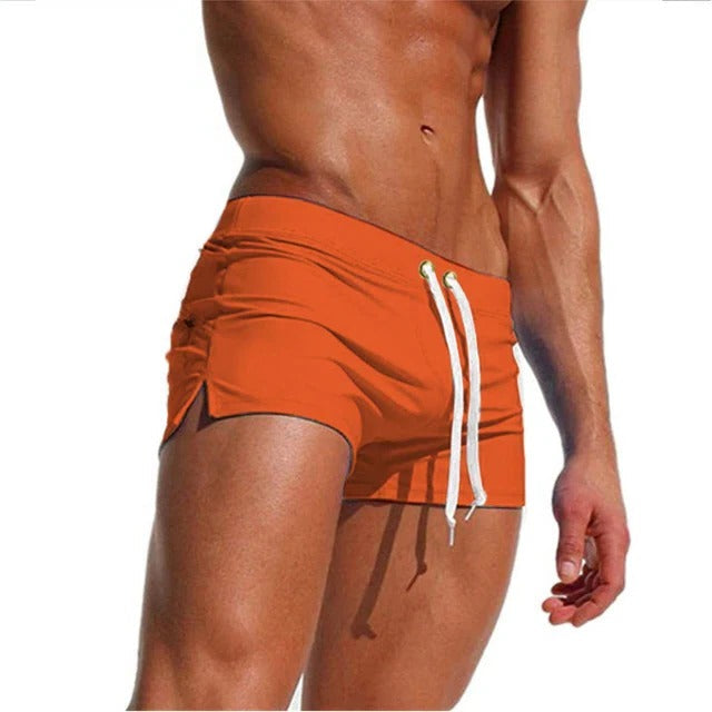 Men's quick-drying swim trunks by Belro featuring a vibrant, lightweight fabric and a comfortable fit, suitable for swimming and beachwear.