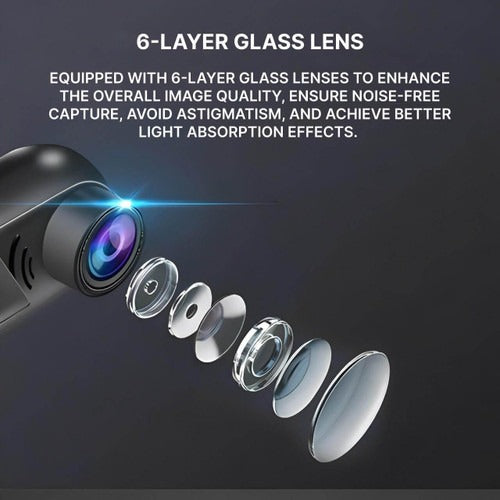 Belro car dashcam with surveillance camera mounted on vehicle dashboard showing lens and compact design.