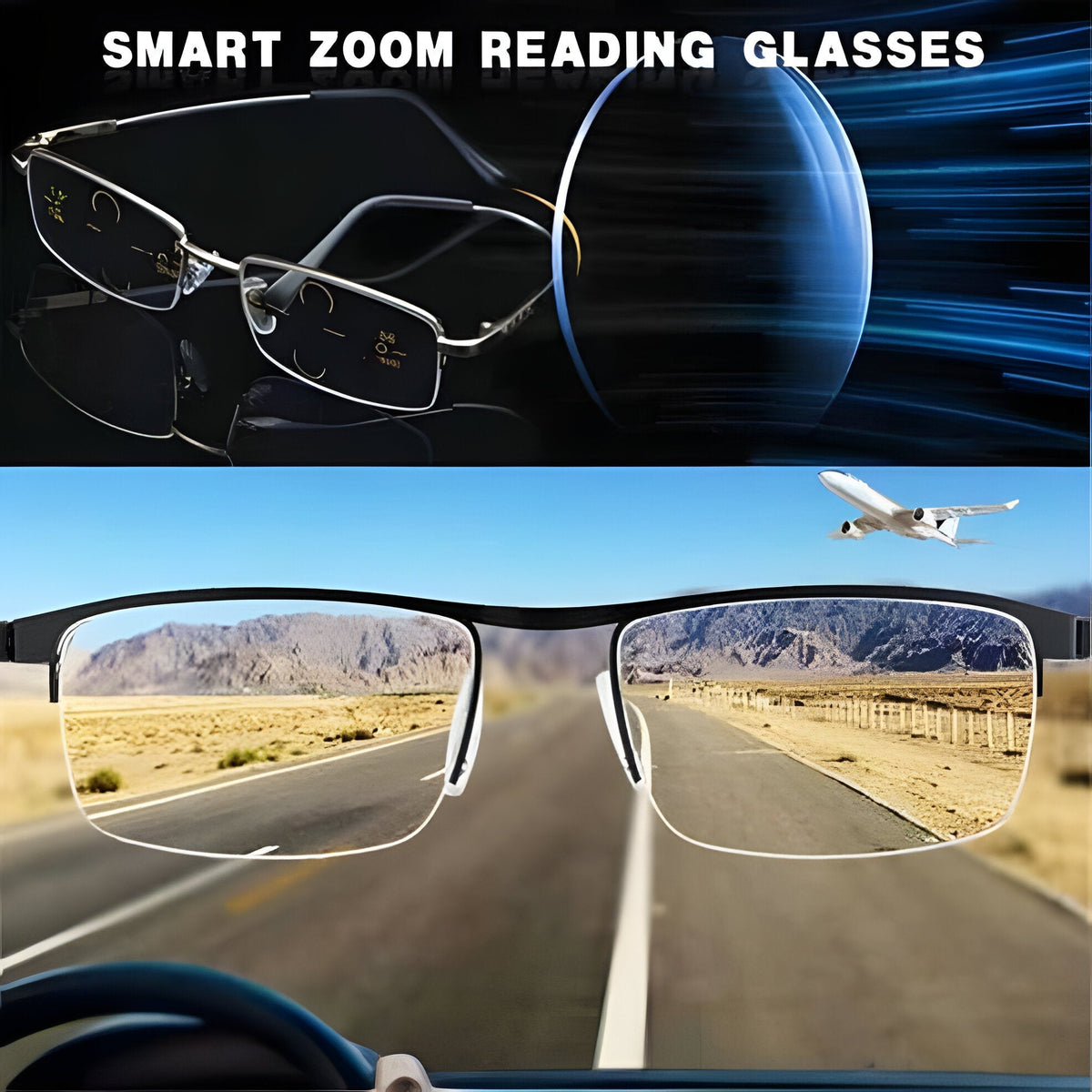 Belro progressive multifunction glasses with integrated camera lens and electronics features, shown with detailed design and adjustable components.