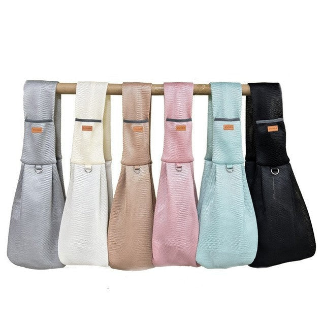 Belro lightweight, breathable crossbody dog sling shoulder bag for automotive use, showing adjustable strap and compact design.