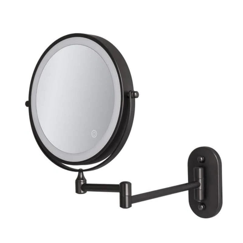 Belro rechargeable LED magnifying mirror with built-in light, suitable for makeup and beauty routines, close-up view of mirror surface.
