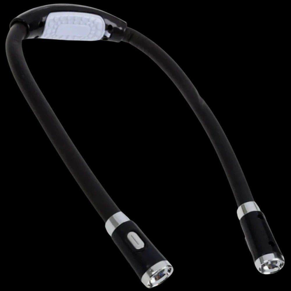 Belro LED neck reading lamp with flexible arms, designed for hands-free illumination during office or stationery tasks.
