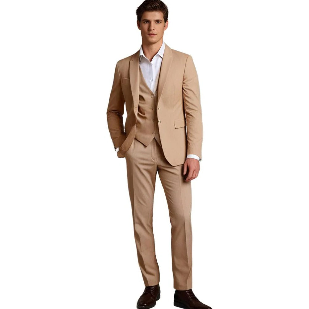 Men's Belro suit with blazer and trousers, tailored formal clothing for professional or special occasions, shown in full view.