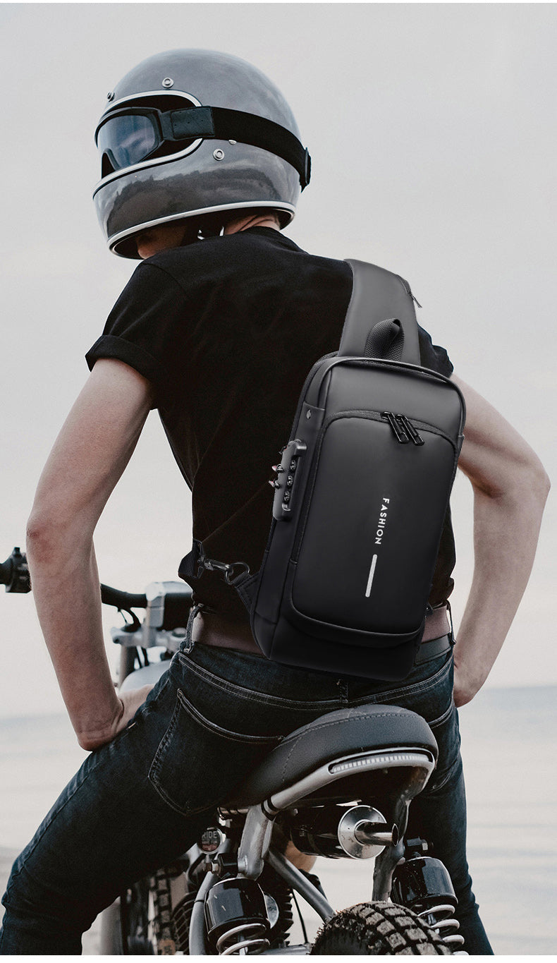 Belro anti-theft crossbody backpack with secure zipper closures, compact design, and adjustable strap for everyday use.