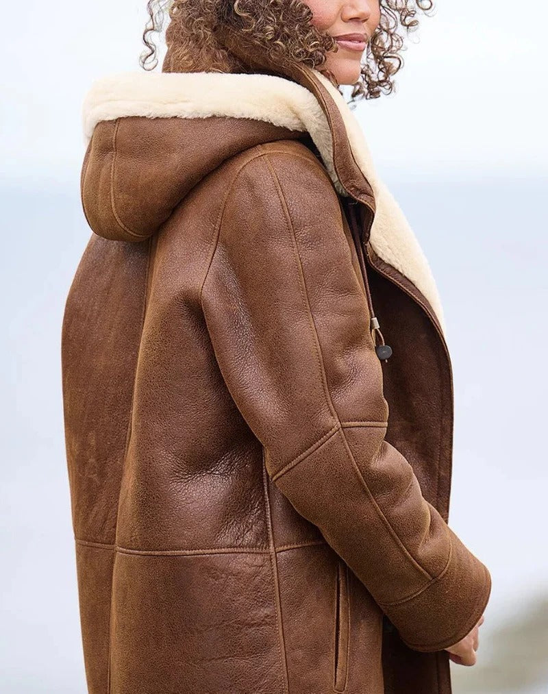 Belro women's long down jacket, warm and lightweight winter coat with a sleek design, perfect for cold weather.