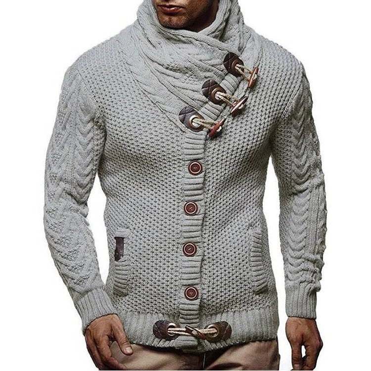 Belro knitted automotive sweater featuring toggle closure, soft fabric, and stylish design, perfect for casual car interior decor.