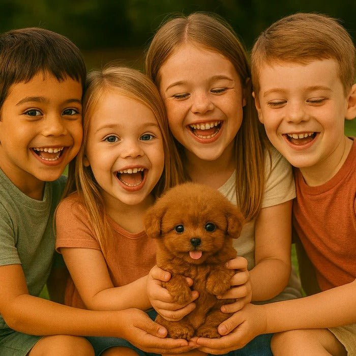 Belro Robot Puppy toy for kids, realistic interactive puppy with expressive eyes and soft fur, perfect for play and cuddling.