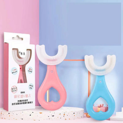 Belro toddler U-shape toothbrush for oral care, featuring a colorful, ergonomic design suitable for young children.