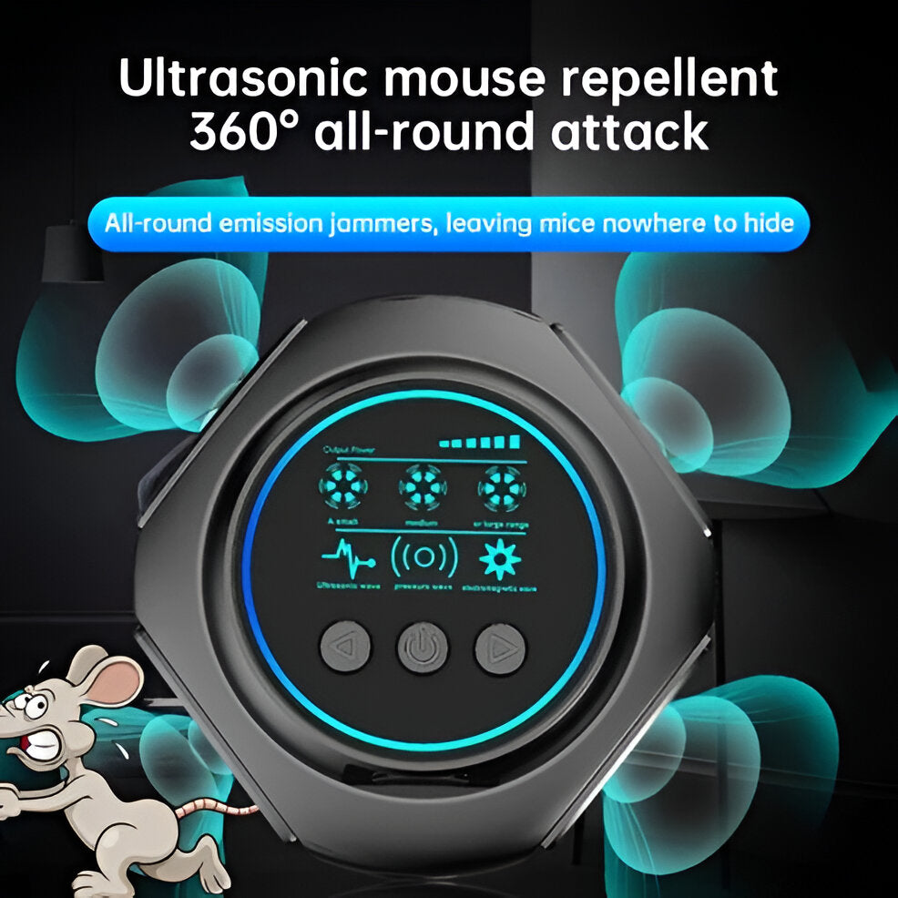 Belro Ultrasonic Spider Repeller in outdoor garden setting, designed to repel pests with ultrasonic sound technology.