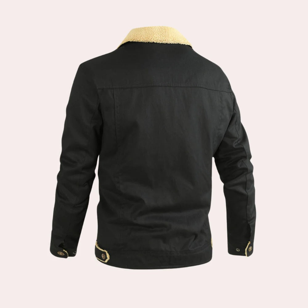 Men's vintage Belro bomber jacket with classic design, featuring a zip front, ribbed cuffs, and collar, in a stylish retro look.
