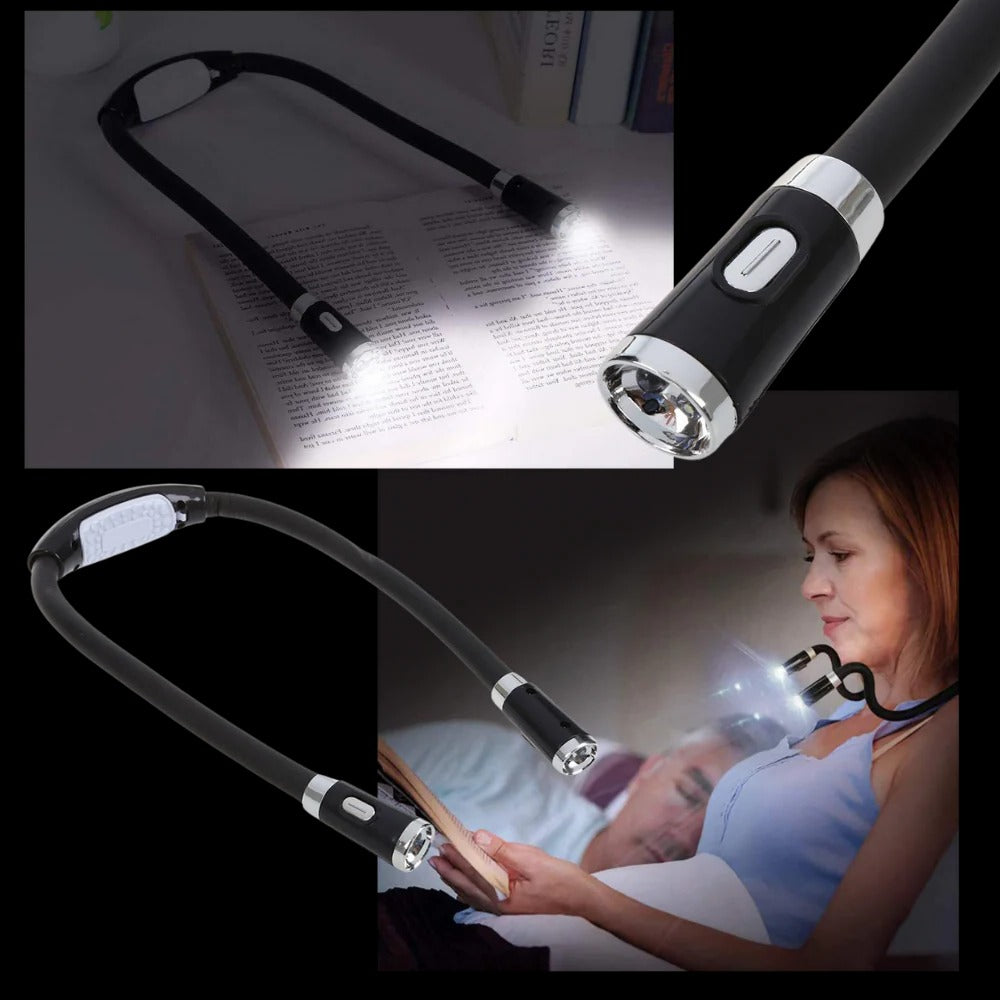 Belro LED neck reading lamp with adjustable light, designed for office and stationery use, worn around the neck for hands-free illumination.