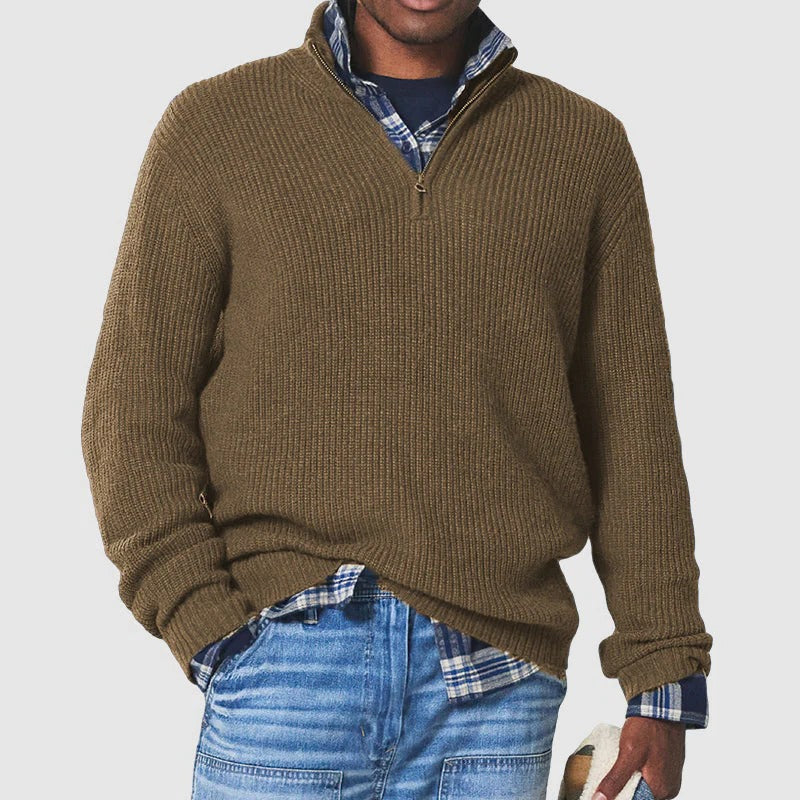 Belro business casual pullover with zipper, automotive-inspired design, featuring a sleek fit and modern style.
