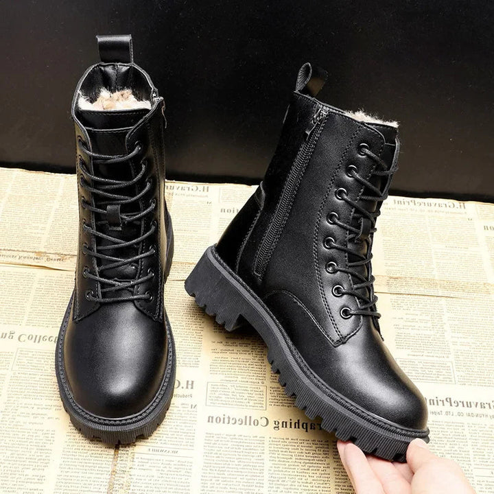 Belro leather winter boots with sturdy soles and stylish design, perfect for cold weather and outdoor wear.