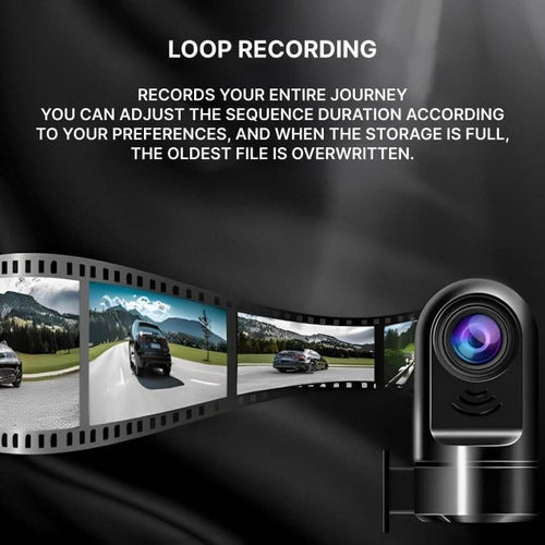 Belro car dashcam with surveillance camera showing front view, compact electronic device with lens and mounting bracket