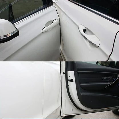 Belro Car Door Edge Scratch Protector Strip attached to vehicle door edge for preventing scratches and damage.
