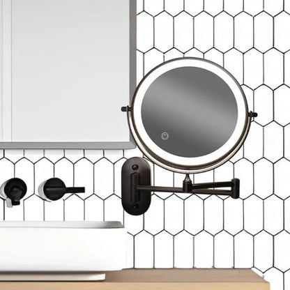 Belro rechargeable LED magnifying mirror with built-in light, compact makeup mirror for detailed beauty grooming and skincare.