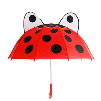 Colorful Rainbow Fun Kids Umbrella by Belro with vibrant rainbow stripes, perfect for children during rainy weather.