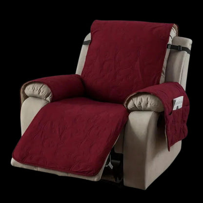 Belro waterproof recliner slipcover in a cozy home setting, protecting the recliner with durable, stain-resistant fabric.