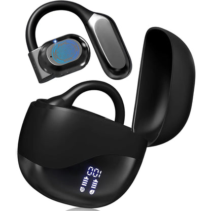 Belro Smart Translation Earbuds in black with charging case, wireless earbuds designed for real-time language translation.