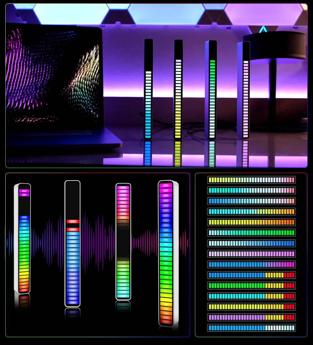 Belro Rhythm LED Light Bar showing colorful illuminated lighting effect on a sleek electronic device.