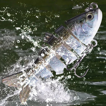 Belro swimming lure for outdoor fishing, shown with vibrant colors and realistic fish design in a home and garden outdoor setting.