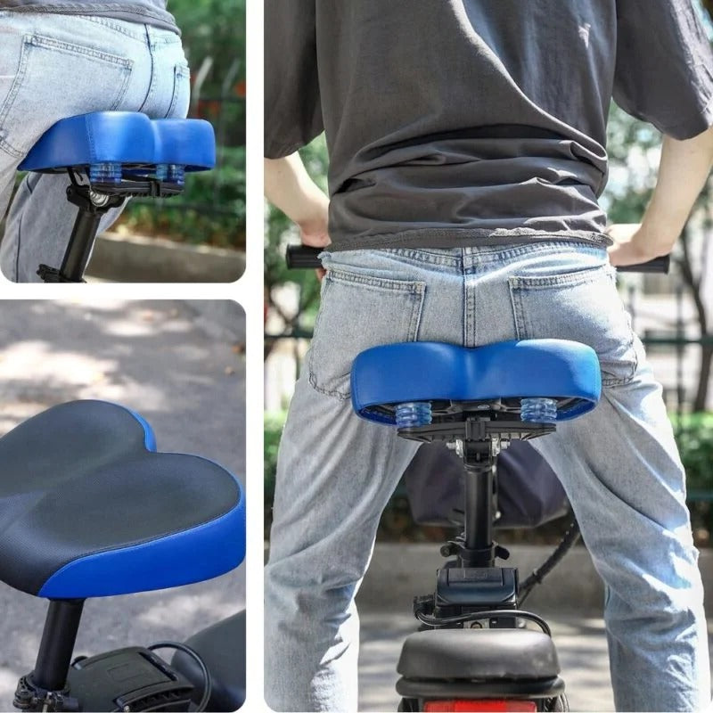 Belro wide bike saddle with cushioned design, suitable for outdoor cycling comfort and support.