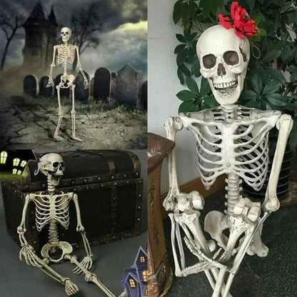Belro poseable skeleton decoration for Halloween, featuring a creepy, flexible skeleton figure ideal for home and garden spooky decor.