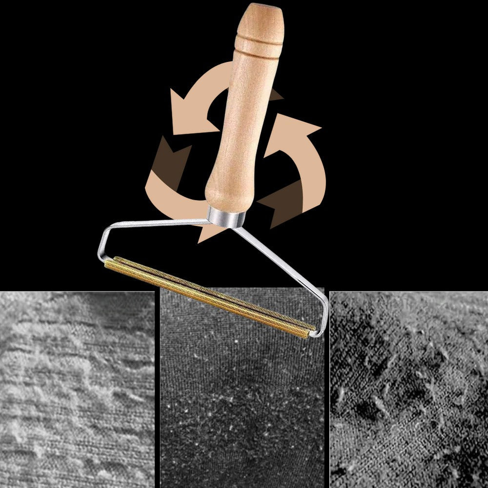 Belro portable lint and pet hair remover for home and outdoor use, showing a compact device in a hand.