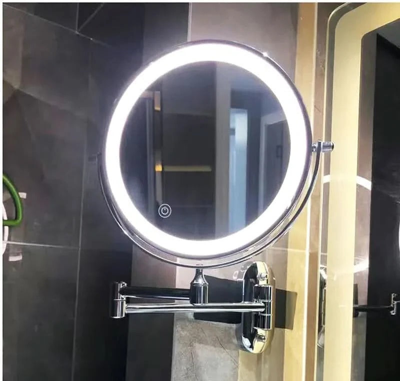 Belro rechargeable LED magnifying mirror with adjustable brightness, suitable for makeup and beauty routines.